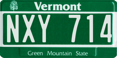 VT license plate NXY714