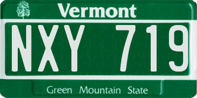 VT license plate NXY719