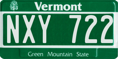 VT license plate NXY722