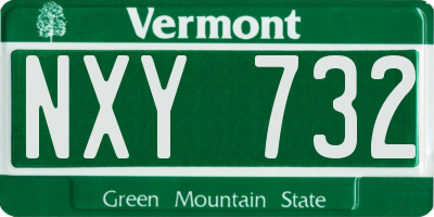 VT license plate NXY732