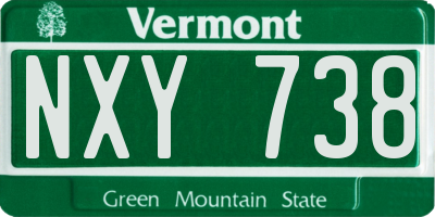 VT license plate NXY738