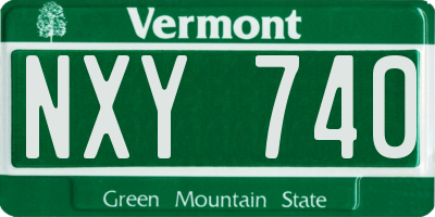 VT license plate NXY740