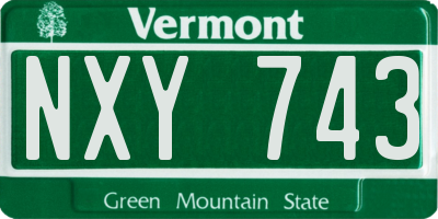 VT license plate NXY743
