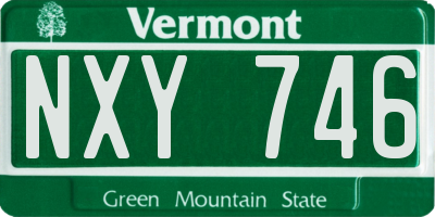 VT license plate NXY746