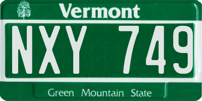 VT license plate NXY749