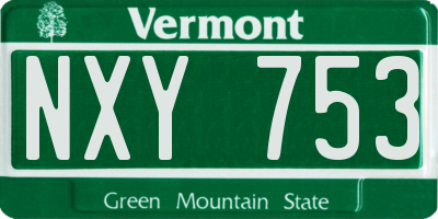 VT license plate NXY753