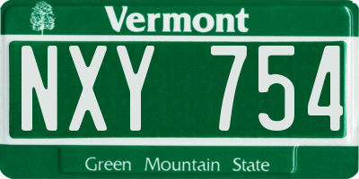 VT license plate NXY754