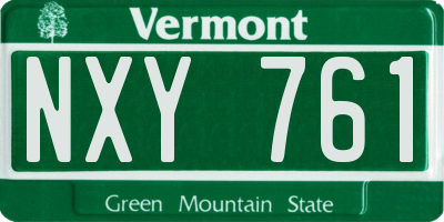 VT license plate NXY761