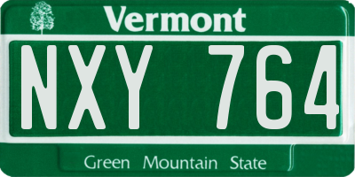 VT license plate NXY764