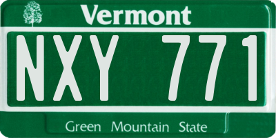 VT license plate NXY771