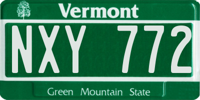 VT license plate NXY772