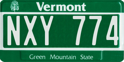 VT license plate NXY774