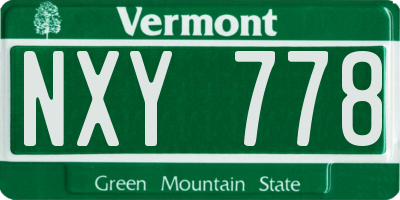 VT license plate NXY778