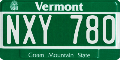 VT license plate NXY780