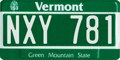 VT license plate NXY781