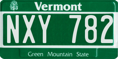 VT license plate NXY782