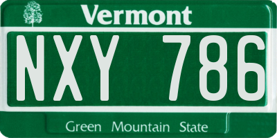 VT license plate NXY786