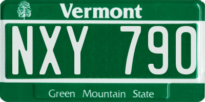 VT license plate NXY790