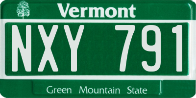 VT license plate NXY791
