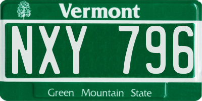VT license plate NXY796