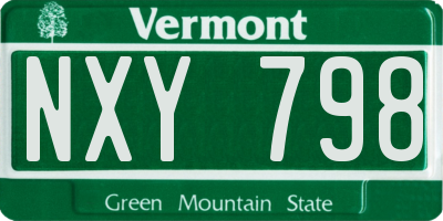 VT license plate NXY798
