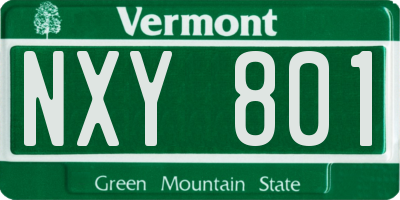 VT license plate NXY801