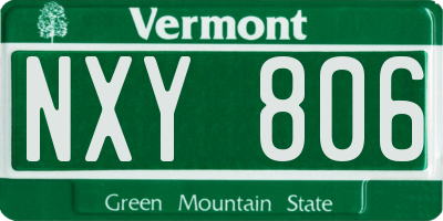VT license plate NXY806