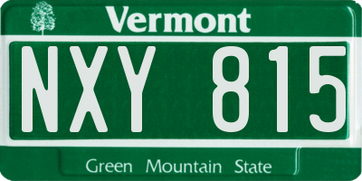 VT license plate NXY815
