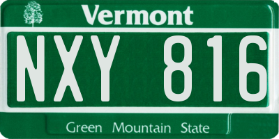 VT license plate NXY816