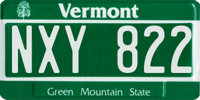 VT license plate NXY822