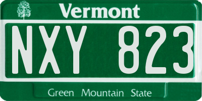 VT license plate NXY823