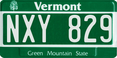 VT license plate NXY829
