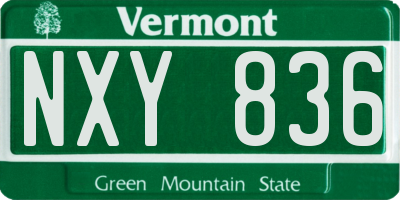 VT license plate NXY836