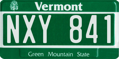 VT license plate NXY841
