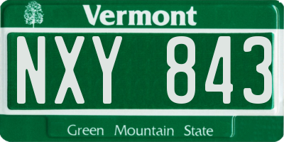 VT license plate NXY843