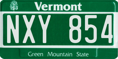VT license plate NXY854