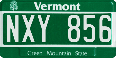 VT license plate NXY856