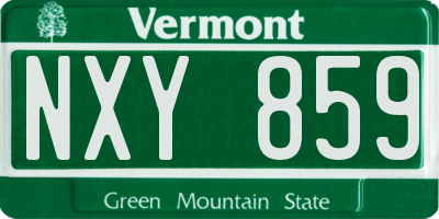 VT license plate NXY859