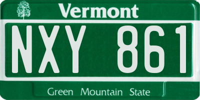 VT license plate NXY861