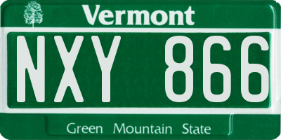 VT license plate NXY866