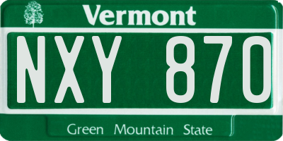 VT license plate NXY870