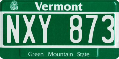 VT license plate NXY873