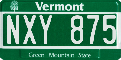 VT license plate NXY875