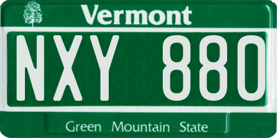 VT license plate NXY880