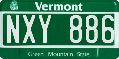 VT license plate NXY886
