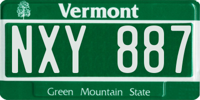 VT license plate NXY887