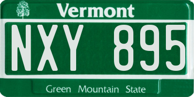 VT license plate NXY895