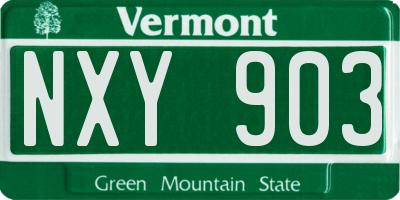 VT license plate NXY903