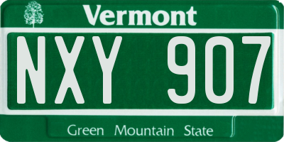 VT license plate NXY907