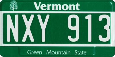 VT license plate NXY913